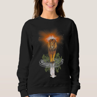 Sweatshirt Lion Croix Jésus Réflexion Eau Miroir Mouton