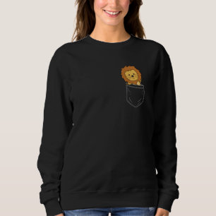Sweatshirt Lion Dans La Poche Du Sein Lions Drôle Pour Les En