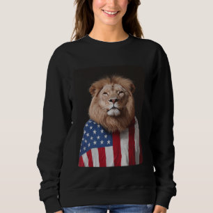 Sweatshirt Lion Designer USA American Flag Patriotic