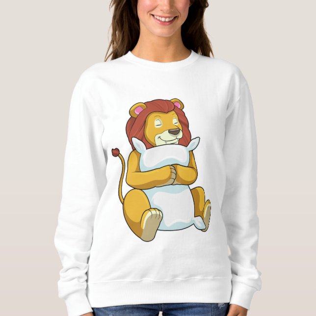 Sweatshirt Lion dormant avec Coussin (Devant)