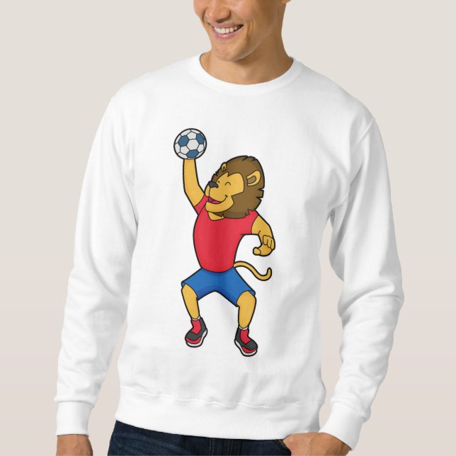 Sweatshirt Lion Handball player Handball (Devant)
