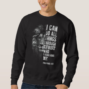 Sweatshirt Lion Head Bible Verset Jésus Bible Study Christian