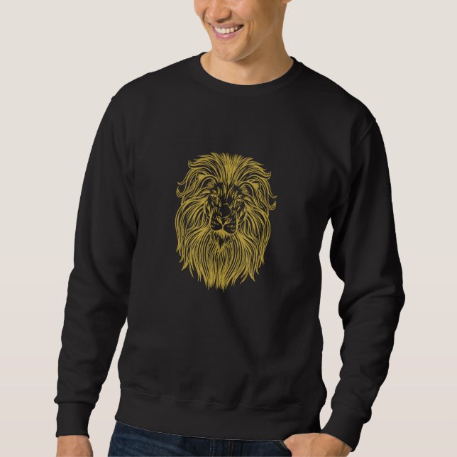 Sweatshirt Lion King of Predators Lions Tanzania Lion's Head (Devant)