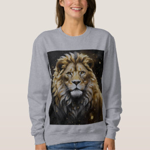 Sweatshirt Lion Mâle Majestic D'Or Et De Gris,
