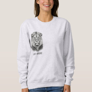 Sweatshirt Lion monochrome majestueux