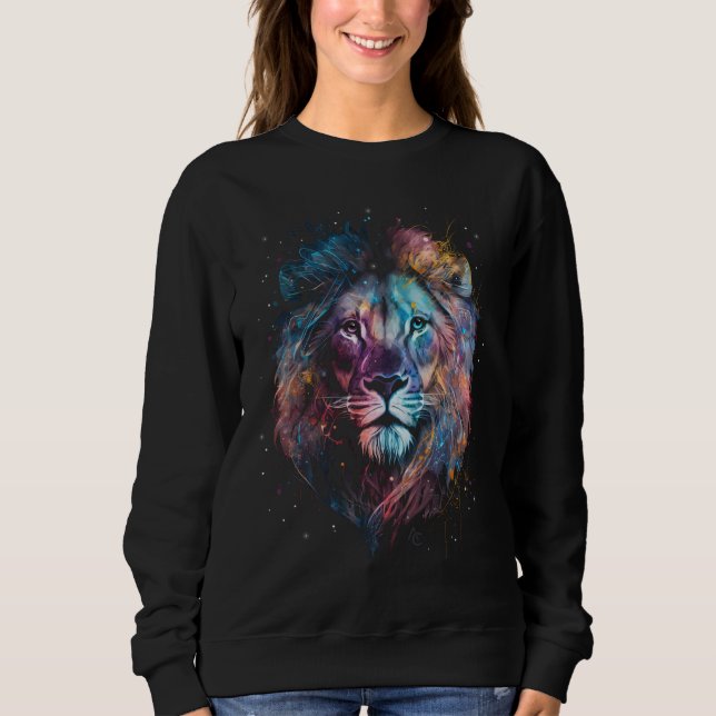Sweatshirt Lion Nebular - Graffiti Neon Enk Splash (Devant)