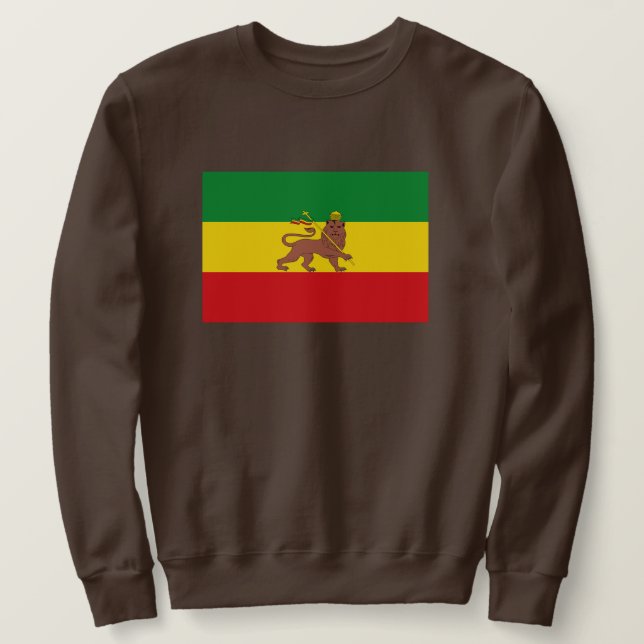 Sweatshirt Lion of Judah Jah Rastafari Emperor Rasta Sweater (Design devant)