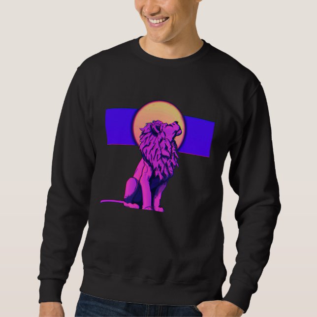 Sweatshirt Lion With The Moon Freedom Zion  1 (Devant)