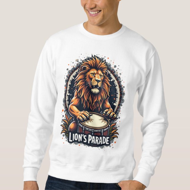 Sweatshirt Lion's Drum Parade drôle d'art : Majestic Lion Imp (Devant)