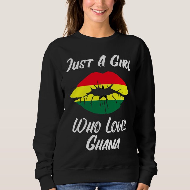 Sweatshirt Lips Mouth Love Flag Ghana (Devant)