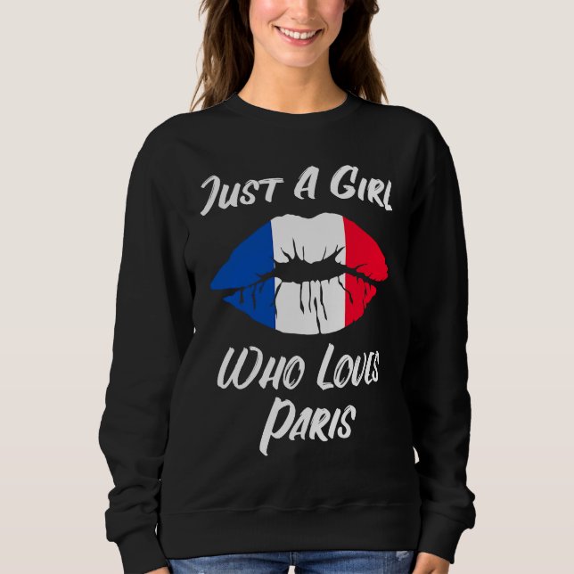 Sweatshirt Lips Mouth Love French Flag Paris (Devant)