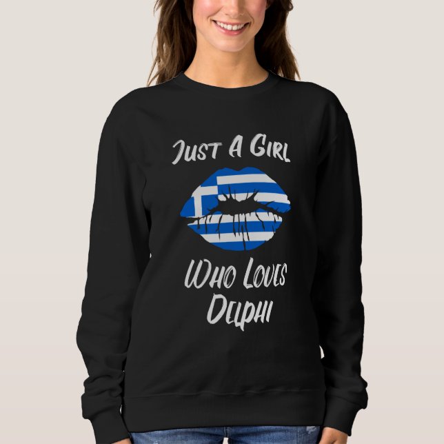 Sweatshirt Lips Mouth Love Greek Flag Delphi (Devant)
