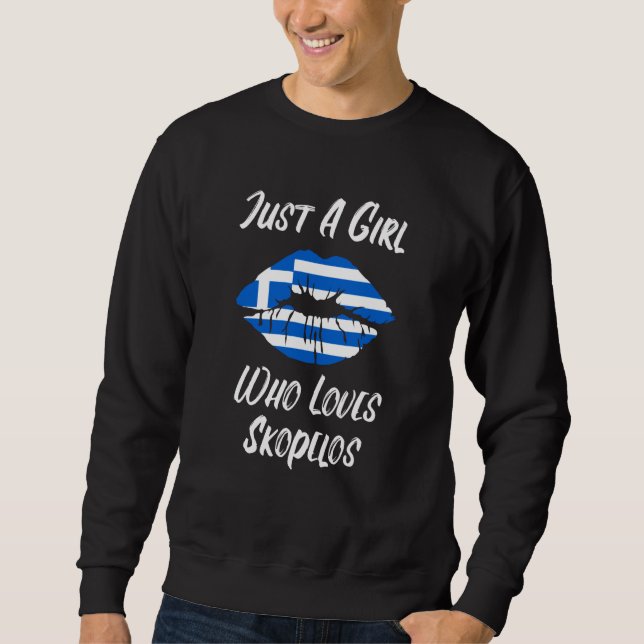 Sweatshirt Lips Mouth Love Greek Flag Skopelos (Devant)