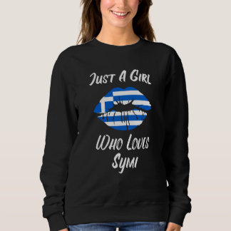 Sweatshirt Lips Mouth Love Greek Flag Symi