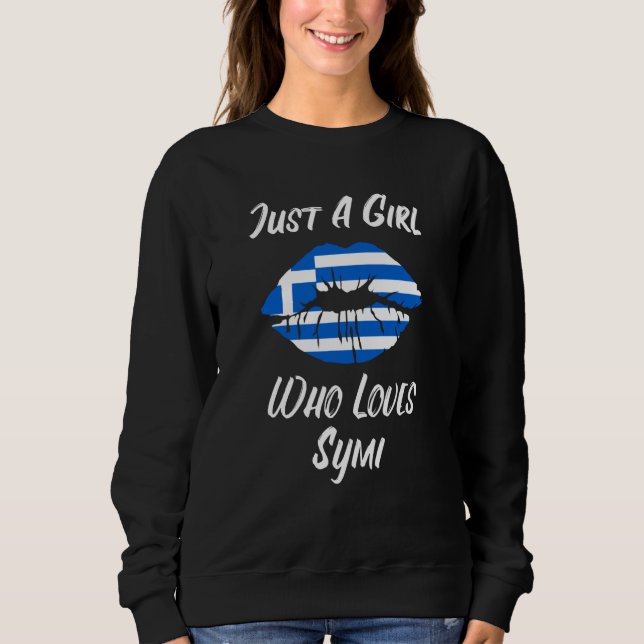 Sweatshirt Lips Mouth Love Greek Flag Symi (Devant)