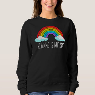Sweatshirt Lisez Professeur Rainbow Leopard Lire Est Ma Jam