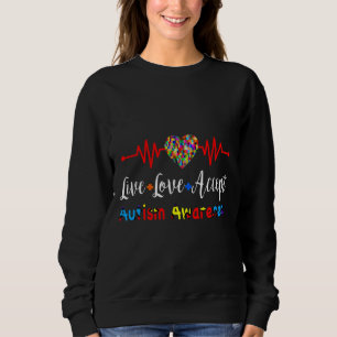 Sweatshirt Live Love Accepter Sensibilisation sur l'autisme H