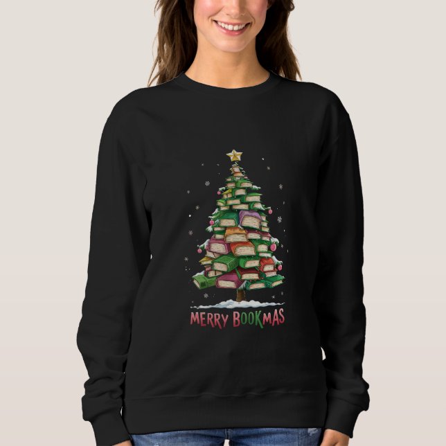 Sweatshirt Livre de Noël Lover Tree Librairie Joyeux Bookmas (Devant)