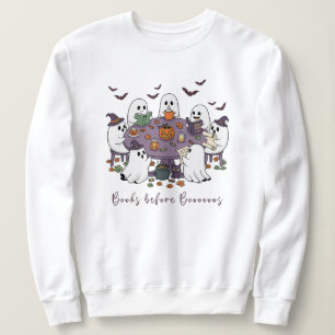 Sweatshirt Livres avant livres mignons fantômes Halloween