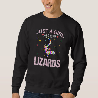 Sweatshirt Lizards Filles Femmes Juste Une Fille Qui Aime Liz