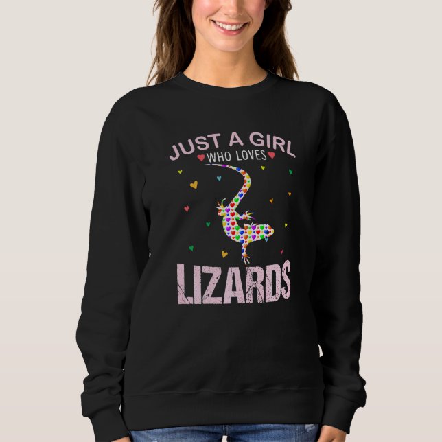 Sweatshirt Lizards Filles Femmes Juste Une Fille Qui Aime Liz (Devant)