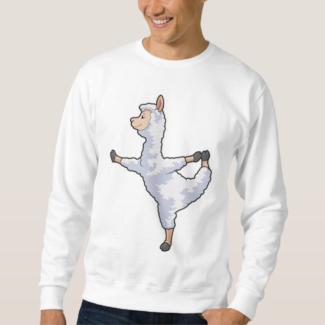 Sweatshirt Llama at yoga (Devant)