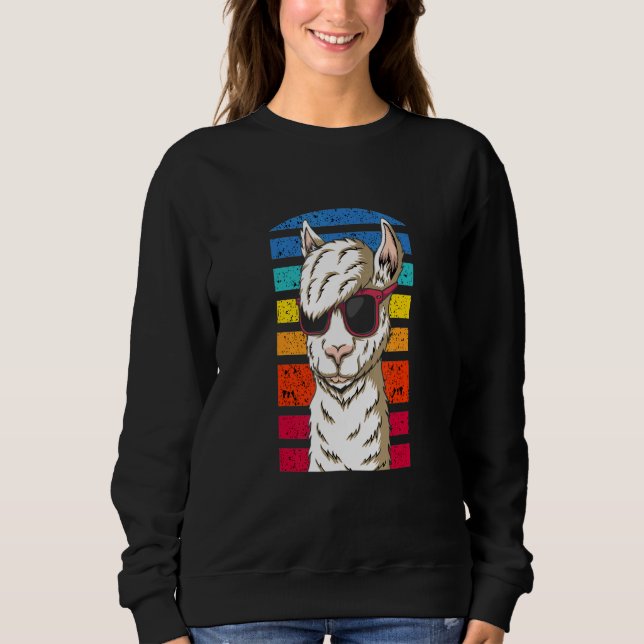 Sweatshirt Llama cool Avec Belle Coupe De Cheveux Portant Des (Devant)