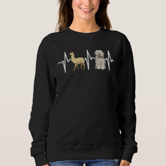 Sweatshirt Llama Coton De Tulear Heartbeat Chien