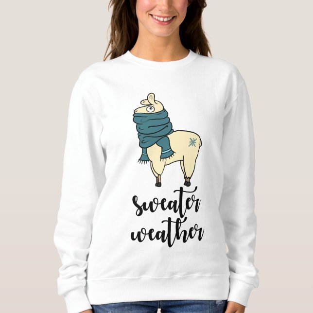 Sweatshirt Llama d'hiver | Météo du sucre (Devant)