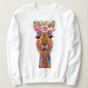 Sweatshirt Llama florale mignonne et colorée