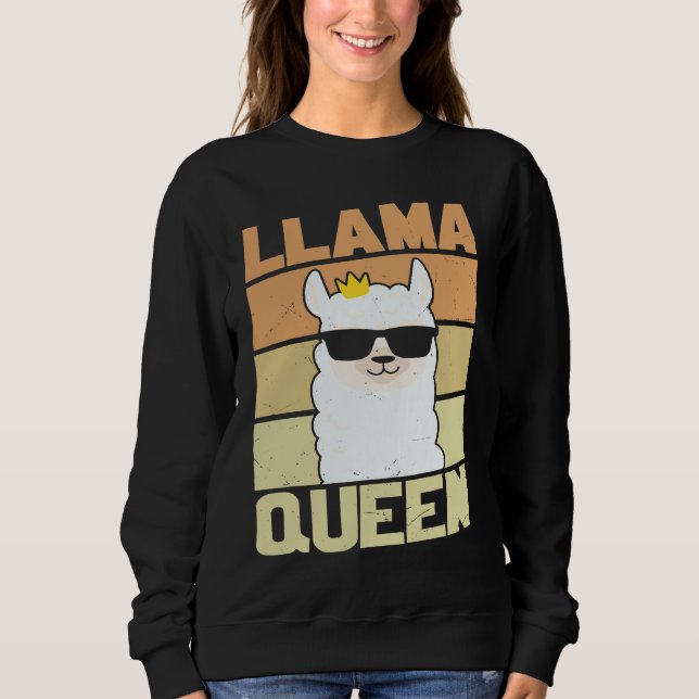 Sweatshirt Llama  Funny Cute Retro Style Alpaca Graphic Plus  (Devant)