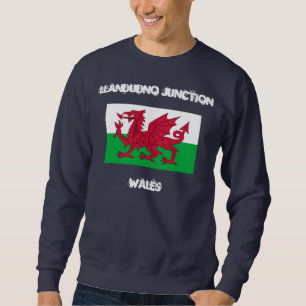 Sweatshirt Llandudno Junction, Pays de Galles avec drapeau ga
