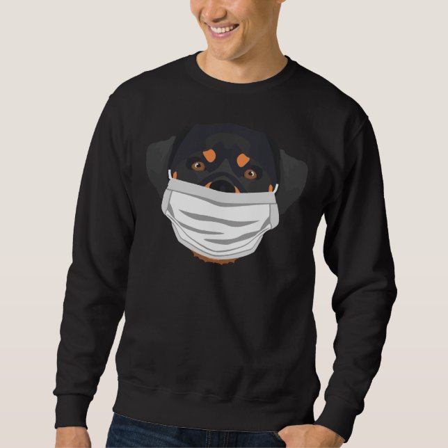 Sweatshirt Llustration Dog Rottweiler Avec Respirateur (Devant)