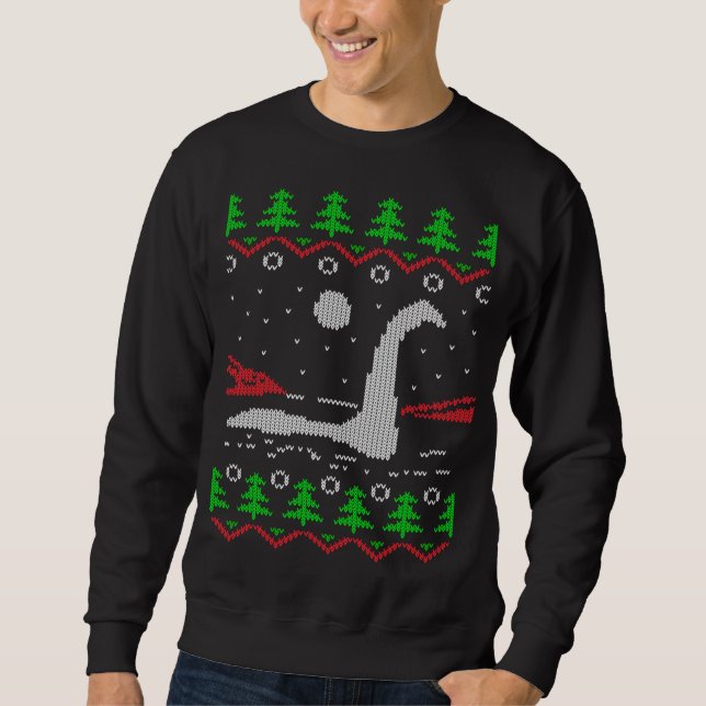 Sweatshirt Loch Ness Monster Ugly Christmas Jumper (Devant)