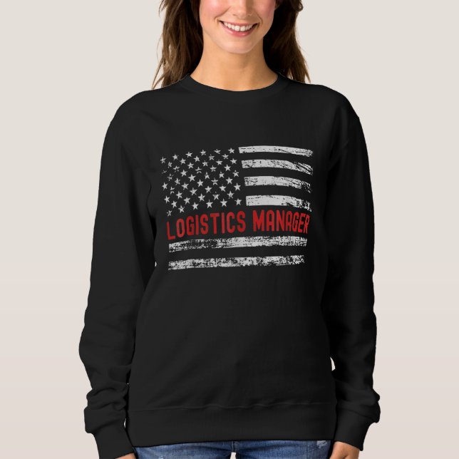 Sweatshirt Logistics Manager USA Flag Profession Retro Job Ti (Devant)