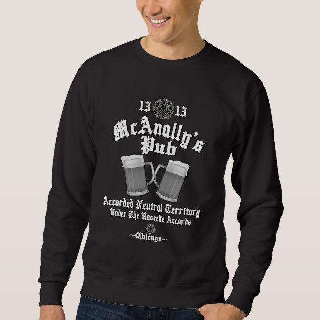 Sweatshirt Logo blanc du pub McAnally (Devant)