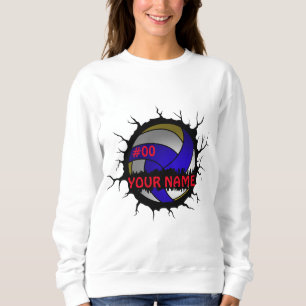 Sweatshirt Logo de volleyball, nom personnalisé de volleyball