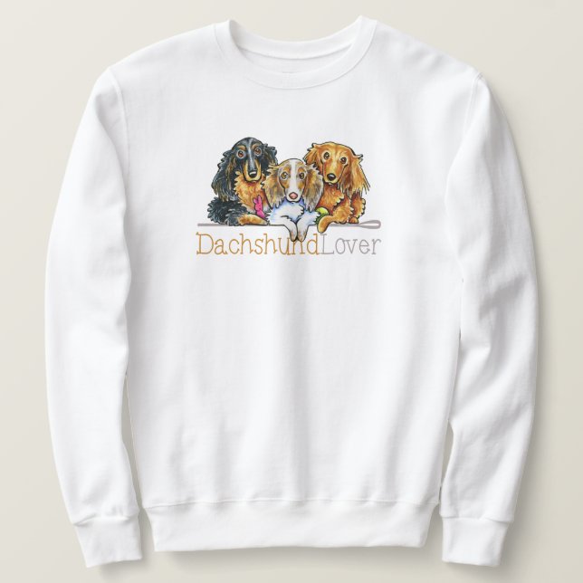 Sweatshirt Longue Dachshund Lover (Design devant)