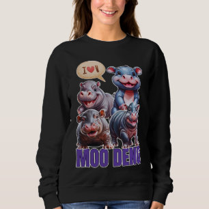 Sweatshirt Loo moo Deng Thai drôle célèbre petit bébé hippo