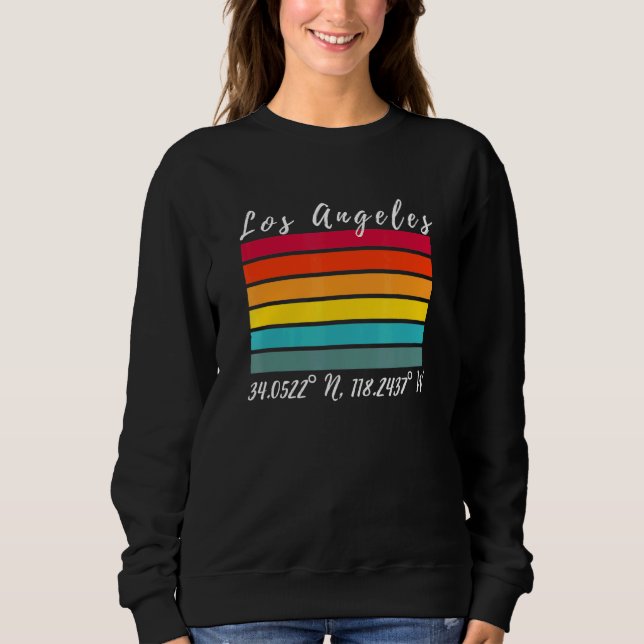 Sweatshirt Los Angeles California Latitude Longitude La Souve (Devant)
