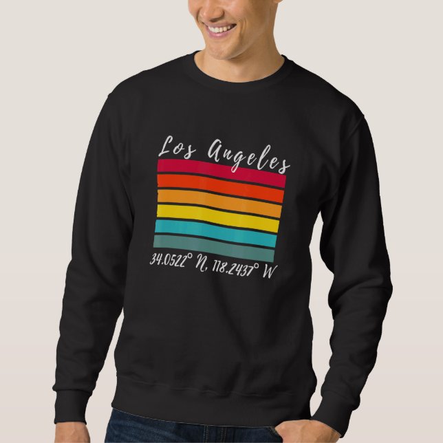 Sweatshirt Los Angeles California Latitude Longitude La Souve (Devant)