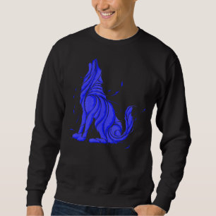 Sweatshirt Loup bleu sauvage cool hurlant animaux sauvages Lo