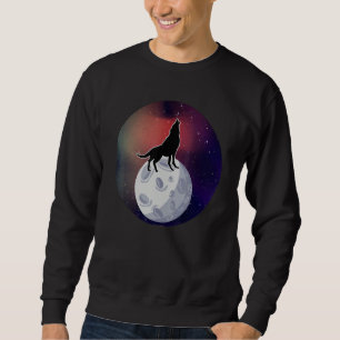 Sweatshirt Loup cosmique Hurlement Lune Espace Arctique Loups