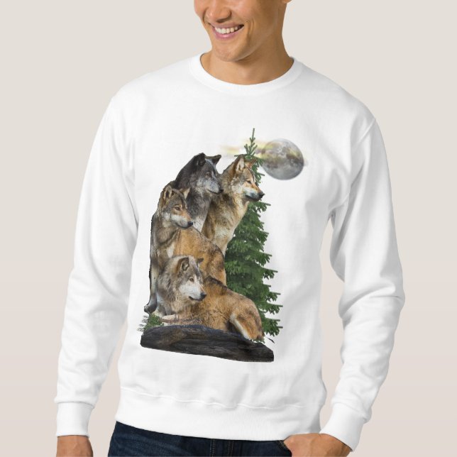 Sweatshirt Loup et lune (Devant)