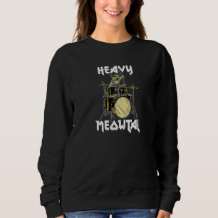 Sweatshirt Lourd Meowtal Funny Death Metal Halloween Zombie C