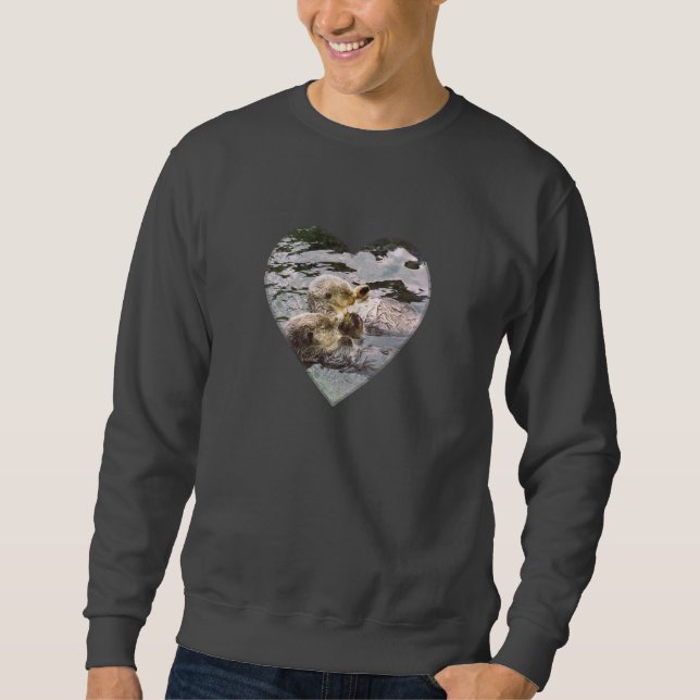 Sweatshirt Loutres de mer tenant des mains (Devant)