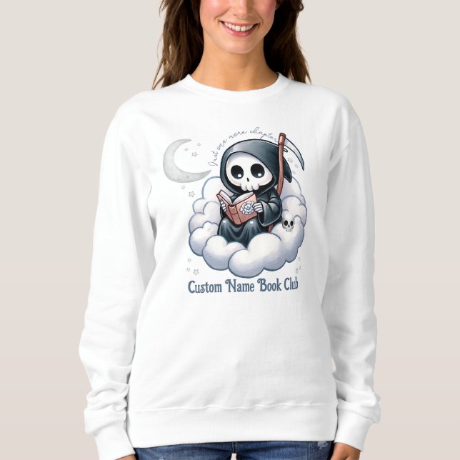 Sweatshirt Louveur de livre de faucheuse, Club de livre perso (Devant)