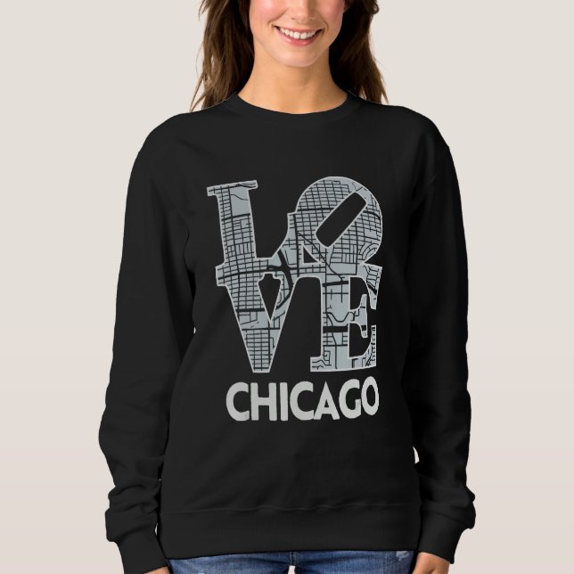 Sweatshirt Love Chicago City Map South Side Chicago Baseball (Devant)