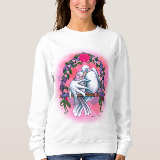 Sweatshirt Love Doves blanc (Devant)