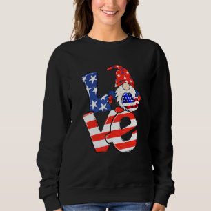 Sweatshirt Love Gnome Usa Drapeau 4 juillet 2